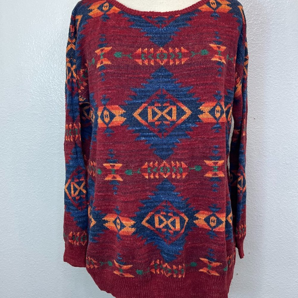 Denim &‎ Supply Ralph Lauren Aztec Southwestern Knit Sweater Top Size M